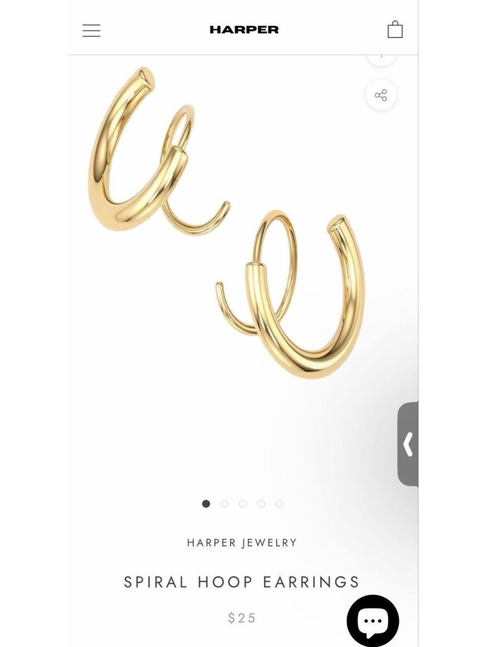 Harper Jewelry- SPIRAL HOOP EARRINGS